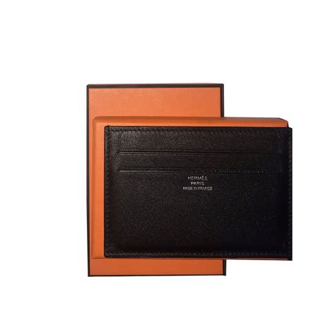 hermes credit card holder mens black